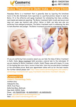 Botox Treatment in Delhi India – Aayna