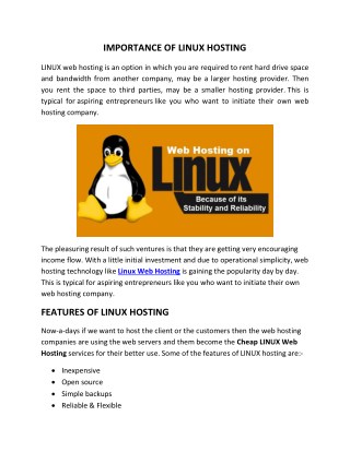 Linux Web Hosting