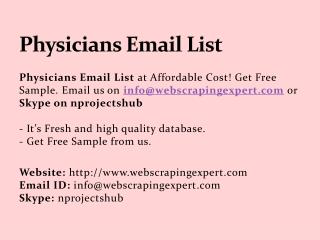 Physicians Email List