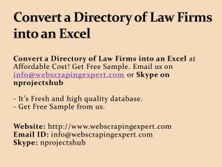 Convert a Directory of Law Firms into an Excel