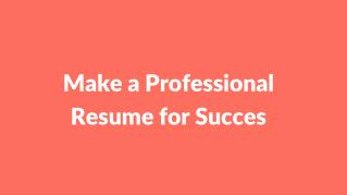 Make a Professional Resume for Success