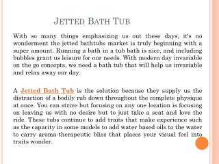 Jetted Bath Tub