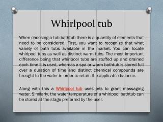 Whirlpool tub