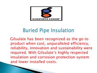 Buried Pipe Insulation