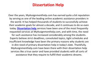 Dissertation Help Online in Canada