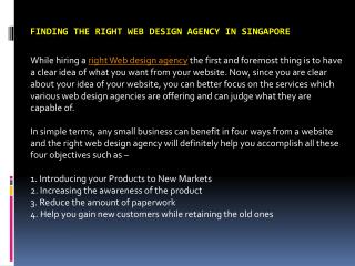 Finding the Right Web Design Agency in Singapore