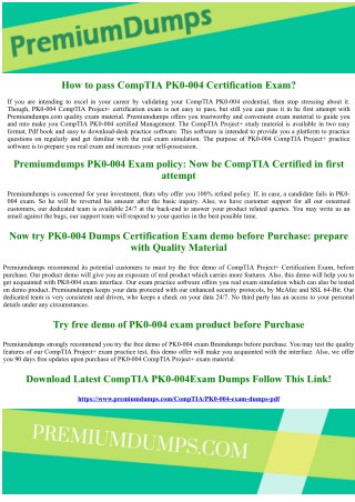 PK0-004 CompTIA Project Exam Questions And Answers