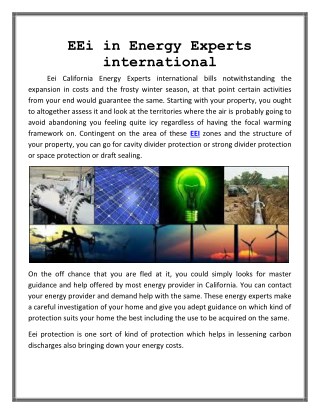 EEi in Energy Experts international