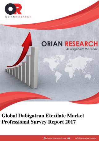 Dabigatran Etexilate Market Sales Industry Will Gain Demand in International Market Till 2022