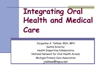 Integrating Oral Health and Medical Care