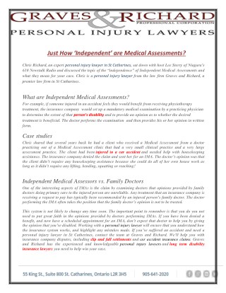 Just How ‘Independent’ are Medical Assessments