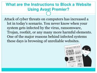 What are the instructions to block a website using avast premier