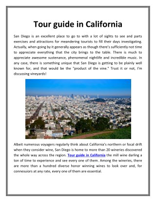 Tour guide in California