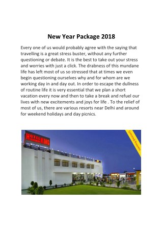 New Year 2018 Packages Near Delhi