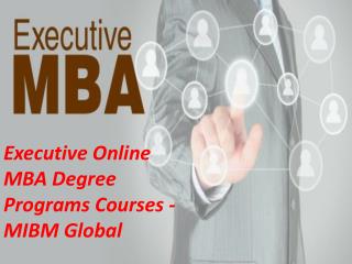 Executive Online MBA Degree Programs Courses - MIBM Global