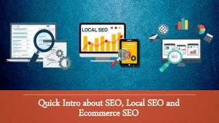 Quick Intro about SEO, Local SEO and Ecommerce SEO