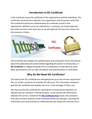 SSL Certificates price