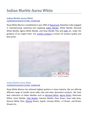 Indian Marble Aarna White
