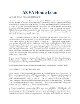 AZ VA Home Loan