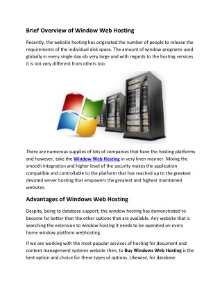 Windows Web Hosting