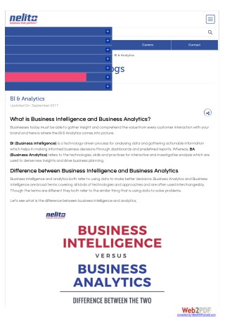Business Intelligence vs Business Analytics