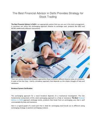 The Best Financial Advisor in Delhi Provides Strategy for Stock Trading