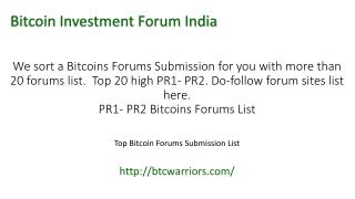 Bitcoin Investment Forum India