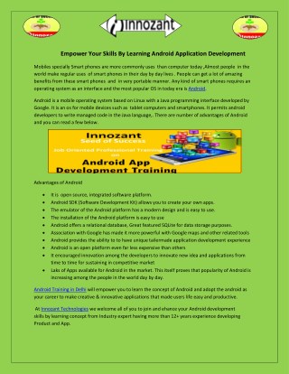 Empower your Skills by learning Android Application Development