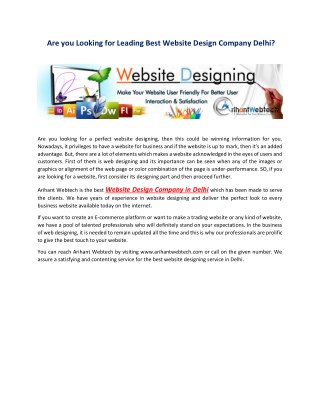Top Website Design Company Delhi