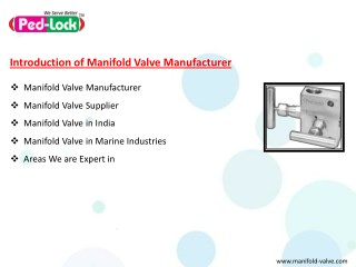 Manifold Valve - Instrementatition Manifolds Valve Manufacture in India