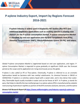 P-xylene Industry Manufacturers Analysis Forecast 2021 By Revenue Margin