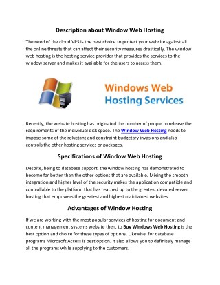 Windows Web Hosting