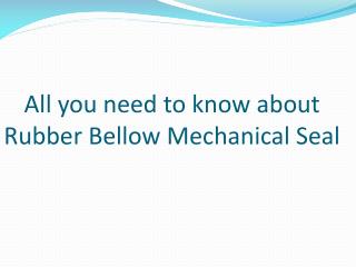 know about Rubber Bellow Mechanical Seal