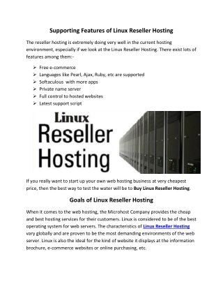 Linux Reseller Hosting