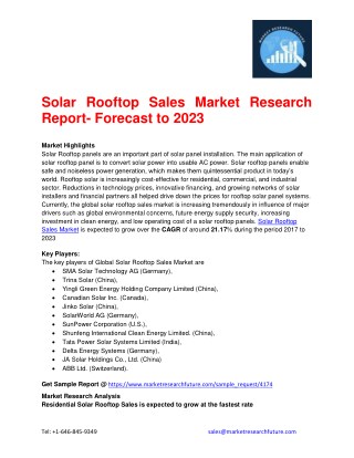 Solar Rooftop Sales Market Research Report- Forecast to 2023