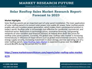 Solar Rooftop Sales Market Research Report- Forecast to 2023