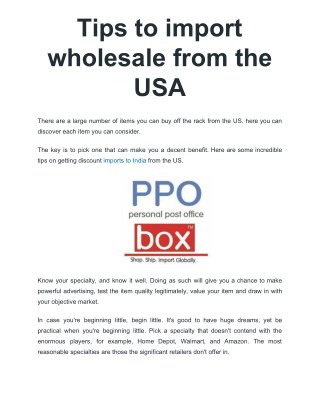 Tips to import wholesale from the USA