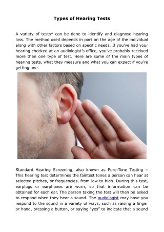 Types of Hearing Tests