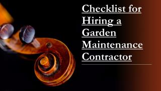 Tips for Hiring a Garden Maintenance Contractor