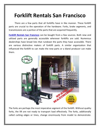 Forklift Rentals San Francisco