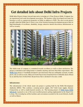 Get Detailed info about Delhi Infra Projects