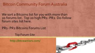 Bitcoin Community Forum Australia