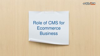 Role of CMS for Ecommerce Business