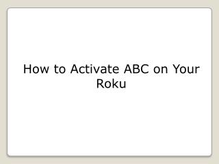 Activate ABC on Roku