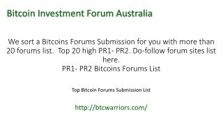 Bitcoin Investment Forum Australia