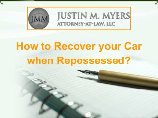 How to Recover your Car when Repossessed?