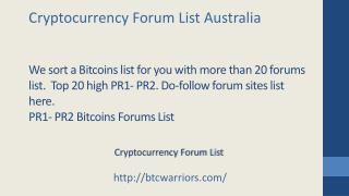 Cryptocurrency Forum Australia