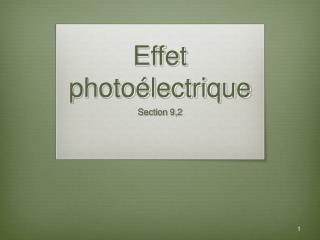 Effet photoélectrique