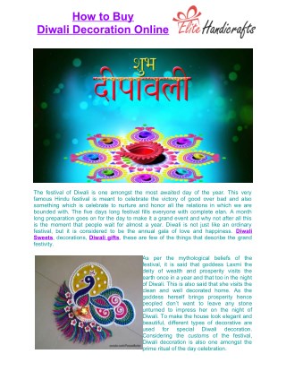 How to Buy Diwali Decoration Online