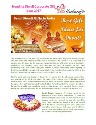 Trending Diwali Corporate Gift Ideas 2017